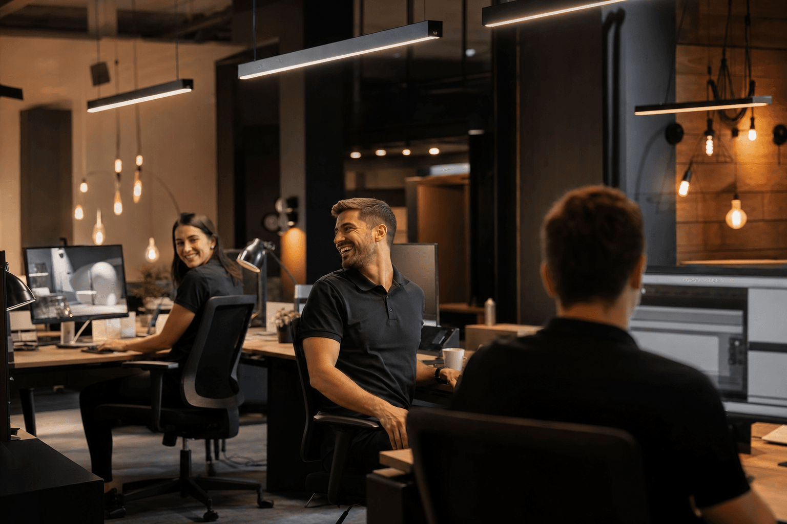 The Vertical Lighting + Controls team at work in the office
