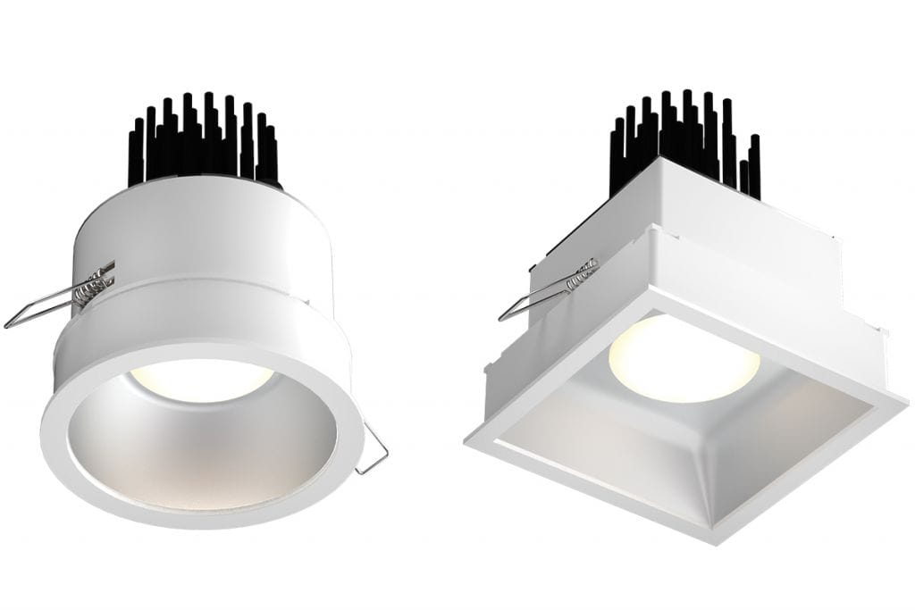 The vantage Capela® fixtures shows in square and round shapes.